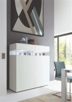 Hülsta Neo Highboard 2 Schubkästen Und 2 Türen Lack Reinweiß -Günstiges CYBEX || Britax || VOX Geschäft huelsta neo 134518f3