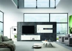 Hülsta Tetrim Wohnwand 2-teilig Lack Reinweiß