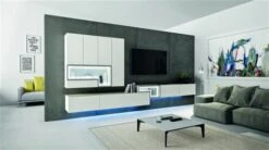 Hülsta Tetrim Wohnwand 3-teilig Lack Reinweiß