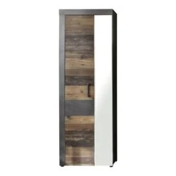 Trendteam Indy Garderobenschrank Old Wood / Graphit Grau