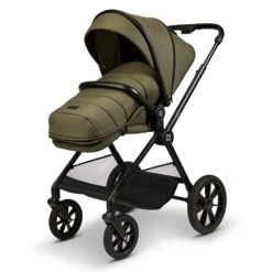 Moon Clicc Kombi-Kinderwagen Moss Green Melange Zubehör Bundle -Günstiges CYBEX || Britax || VOX Geschäft k24 clicc 63980800 sportsitzfusssack mossgreenmelange 802 8 frontleft 1
