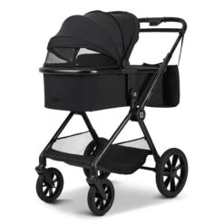 Moon Clicc Kombi-Kinderwagen Black Melange Zubehör Bundle -Günstiges CYBEX || Britax || VOX Geschäft k24 clicc 63980800 wanne blackmelange 800 8 frontleft 02 1