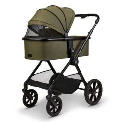 Moon Clicc Kombi-Kinderwagen Moss Green Melange Zubehör Bundle -Günstiges CYBEX || Britax || VOX Geschäft k24 clicc 63980800 wanneluftfenster mossgreenmelange 802 8 frontleft 1