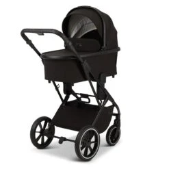 Moon Piú Kombi-Kinderwagen Black/black Matt Zubehör Bundle -Günstiges CYBEX || Britax || VOX Geschäft k24 piu 64960630 wanne black 633 4 backright 1