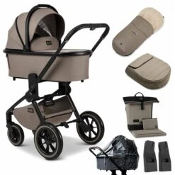 Moon Resea Plus Kinderwagen Mud/black Matt Zubehör Bundle