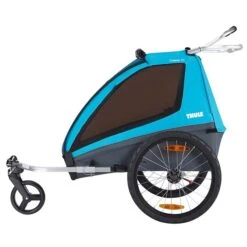 Thule Coaster XT Kinderanhänger Blue Umbaubar Zum Fahrradanhänger Und Kinderwagen -Günstiges CYBEX || Britax || VOX Geschäft large thule coaster xt blue side 10101803