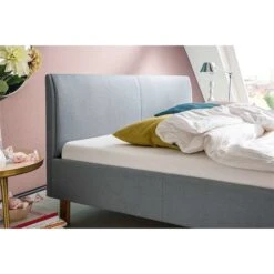 Meise Möbel Lena Polsterbett Stoffbezug Eisblau Holzfuß Eichefarbig 140 X 200 Cm -Günstiges CYBEX || Britax || VOX Geschäft lena kt detail eisblau 72 6225 18 grob 4