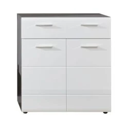 Trendteam Line Schuhschrank Weiß Hochglanz / Sardegna Rauchsilber