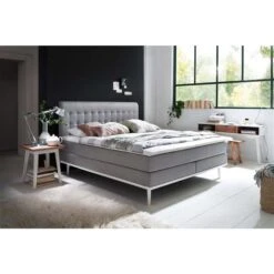 Meise Möbel Massello Boxspringbett 180 X 200 Cm Hellgrau Stoff - Inklusive Lieferung -Günstiges CYBEX || Britax || VOX Geschäft massello hellgrau 31 fuesse leisten weiss 9225 17 fein gr 2