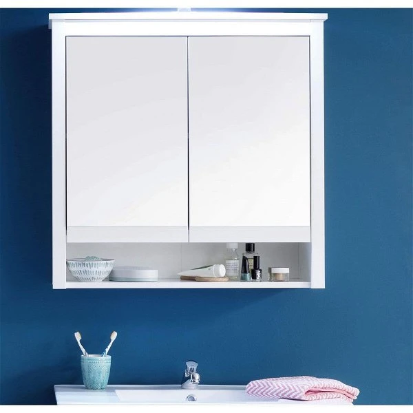 Trendteam Ole Spiegelschrank 2-türig Beleuchtet Weiß 2 Trendteam Ole Spiegelschrank 2-türig Beleuchtet Weiß – Bild 2