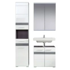 Trendteam Set-One Bad Kombination 5 Weiß / Rauchsilber 3-teilig