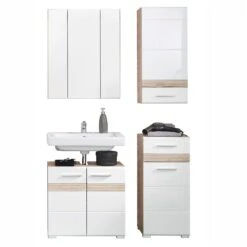 Trendteam Set-One Bad Kombination 4-teilig Weiß / Eiche