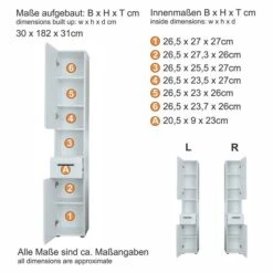 Trendteam Skin Hochschrank Offenes Fach Weiß Hochglanz -Günstiges CYBEX || Britax || VOX Geschäft skin bd 1116 103 01 freisteller datenblatt
