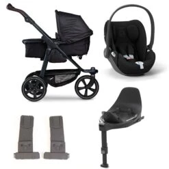 Tfk Mono 2 Kinderwagen Bundle Schwarz Luftkammer CYBEX Cloud T I-Size + Base + Adapter