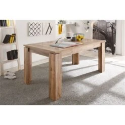 Trendteam Universal Esstisch Satin Nußbaum Ausziehbarer Tisch