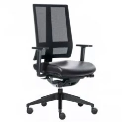 Rovo XN 5060 Drehstuhl Semianilin-Leder | Netzrückenlehne