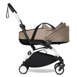 BABYZEN™ YOYO² Kinderwagen Taupe Gestell White -Günstiges CYBEX || Britax || VOX Geschäft yoyo 2 bassinet canopy down profile white frame taupe web