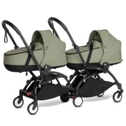 BABYZEN™ YOYO² Zwillingskinderwagen Olive Gestell Black